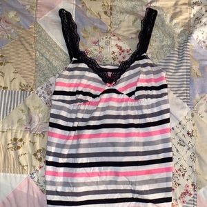 Pink, black, and grey stripped Tank💕🖤